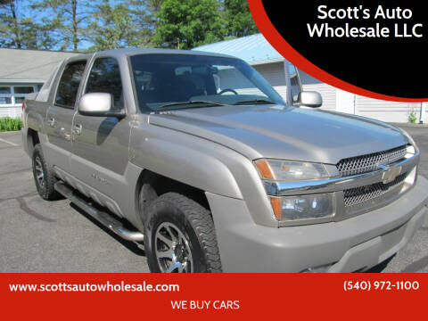 2002 Chevrolet Avalanche for sale at Scott's Auto Wholesale LLC in Locust Grove VA