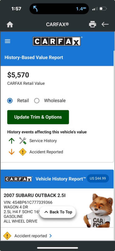 2007 Subaru Outback 2.5i