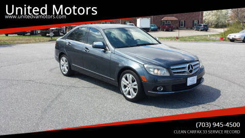 2009 Mercedes-Benz C-Class for sale at United Motors in Fredericksburg VA