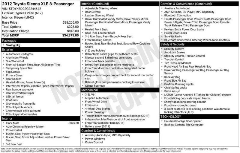 2012 Toyota Sienna