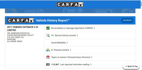 2017 Subaru Outback 2.5i Limited