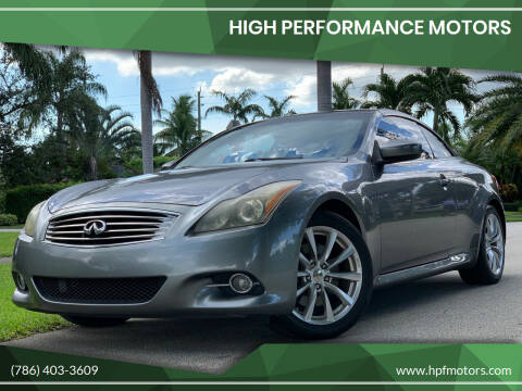 2011 Infiniti G37 Convertible for sale at HIGH PERFORMANCE MOTORS in Hollywood FL