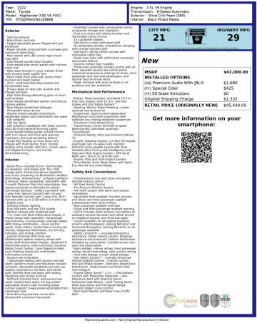 2022 Toyota Highlander XSE