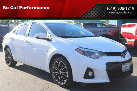 2014 Toyota Corolla for sale at So Cal Performance in San Diego CA