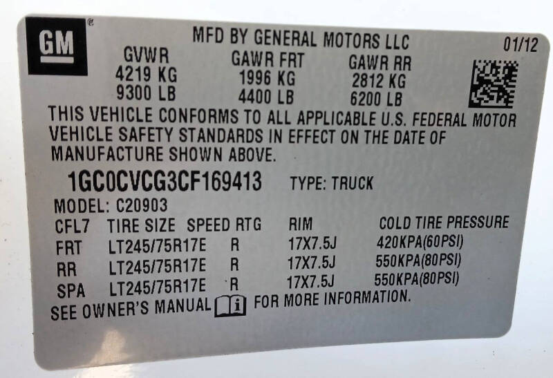 2012 Chevrolet Silverado 2500HD Work Truck