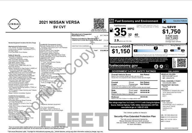 2021 Nissan Versa SV