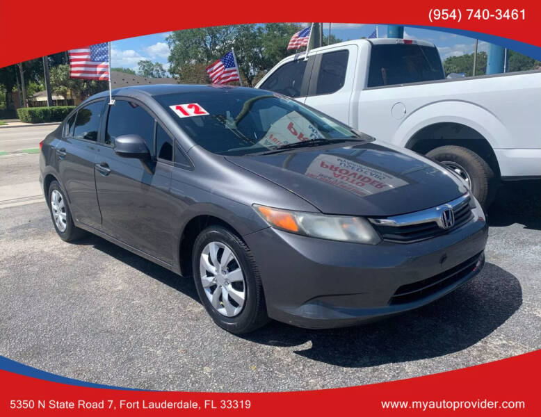 2012 Honda Civic for sale at AUTO PROVIDER in Fort Lauderdale FL