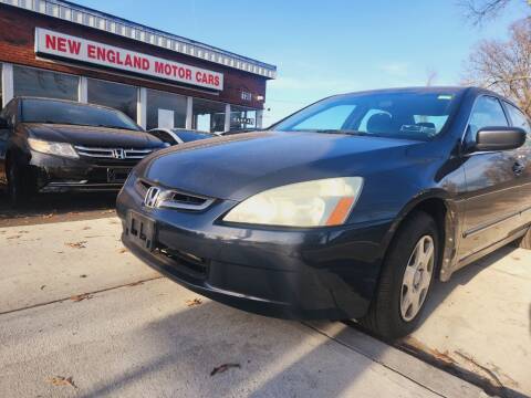 2005 Honda Accord for sale at New England Motor Cars in Springfield MA