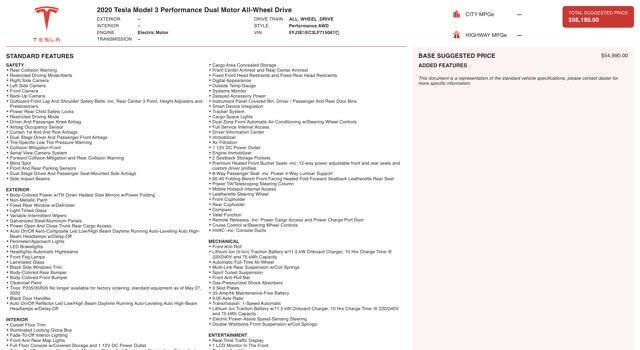 2020 Tesla Model 3 Performance