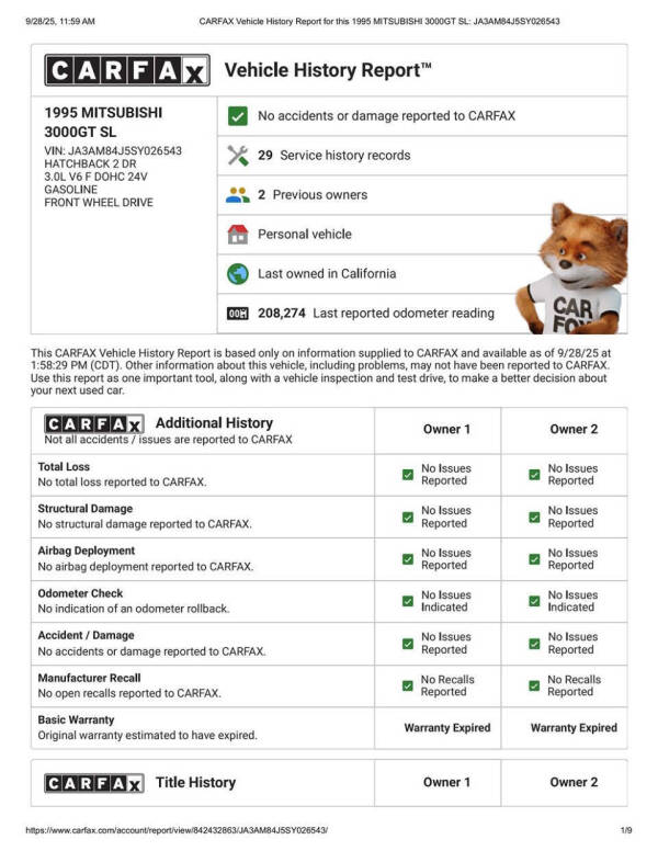 1995 Mitsubishi 3000GT SL