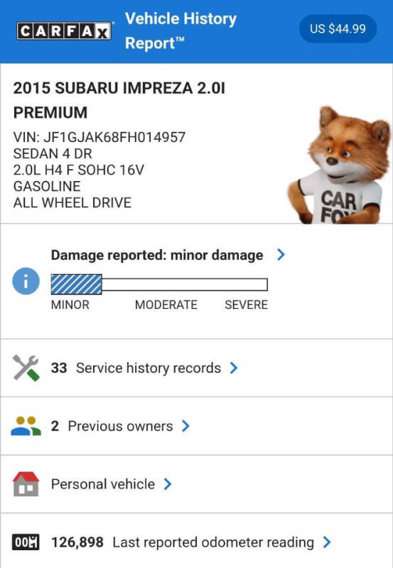 2015 Subaru Impreza 2.0i Premium