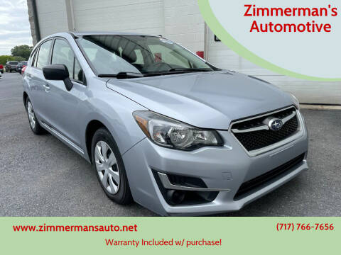 2015 Subaru Impreza for sale at Zimmerman's Automotive in Mechanicsburg PA