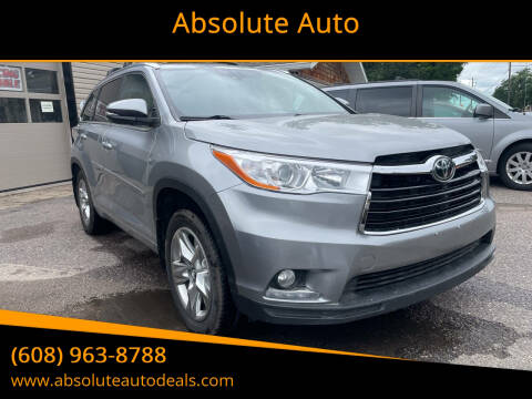 2016 Toyota Highlander for sale at Absolute Auto in Baraboo WI