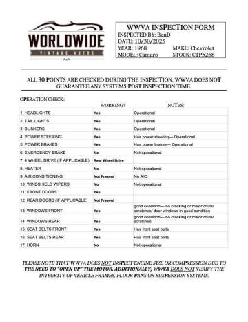 1968 Chevrolet Camaro