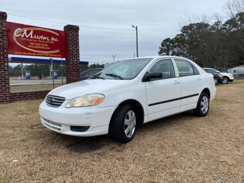 2003 Toyota Corolla for sale at C M Motors Inc in Florence SC