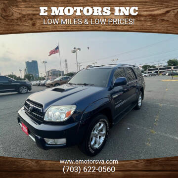 2005 Toyota 4Runner for sale at E Motors INC in Vienna VA