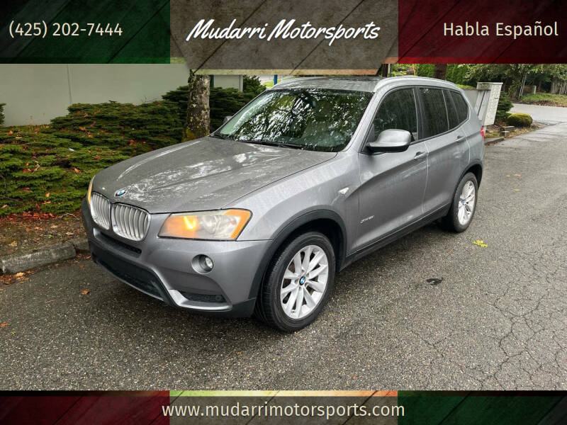 Used 2013 BMW X3 xDrive28i with VIN 5UXWX9C51D0A17592 for sale in Kirkland, WA