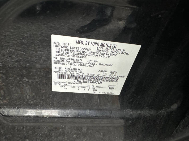 2019 Lincoln MKT Town Car Livery Fleet