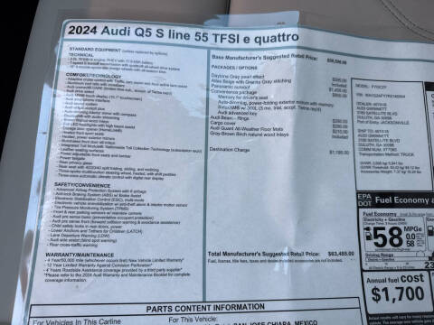 2024 Audi Q5 e quattro S line Premium 55 TFSI