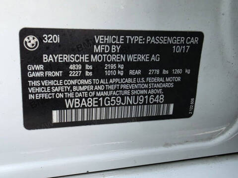 2018 BMW 3 Series 320i