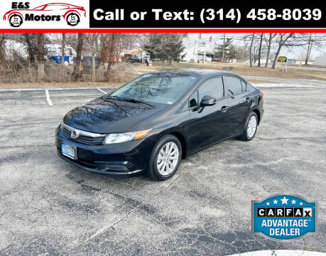 2012 Honda Civic for sale at E & S MOTORS in Imperial MO