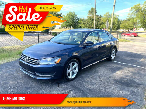 2013 Volkswagen Passat for sale at EGMB MOTORS in Midlothian VA