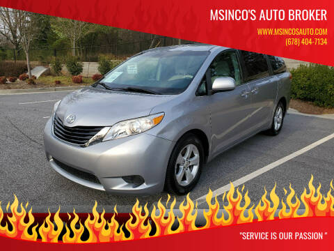 2011 Toyota Sienna for sale at Msinco's Auto Broker in Snellville GA