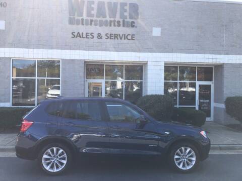 2014 BMW X3 for sale at Weaver Motorsports Inc in Cary NC
