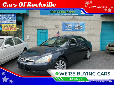 2006 Honda Accord for sale at Cars Of Rockville in Rockville MD