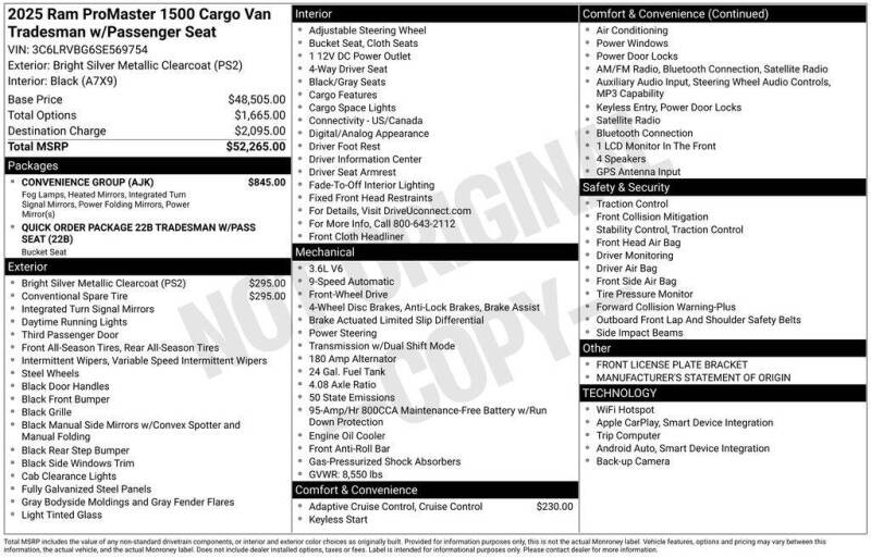 2025 RAM ProMaster