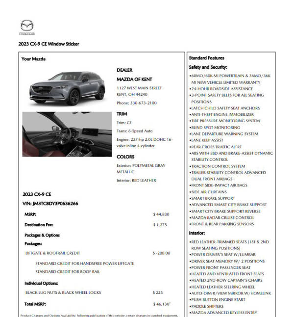 2023 Mazda CX-9 Carbon Edition