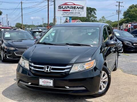 2014 Honda Odyssey for sale at Supreme Auto Sales in Chesapeake VA