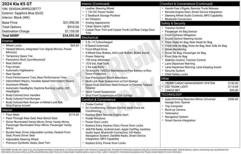 2024 Kia K5 GT