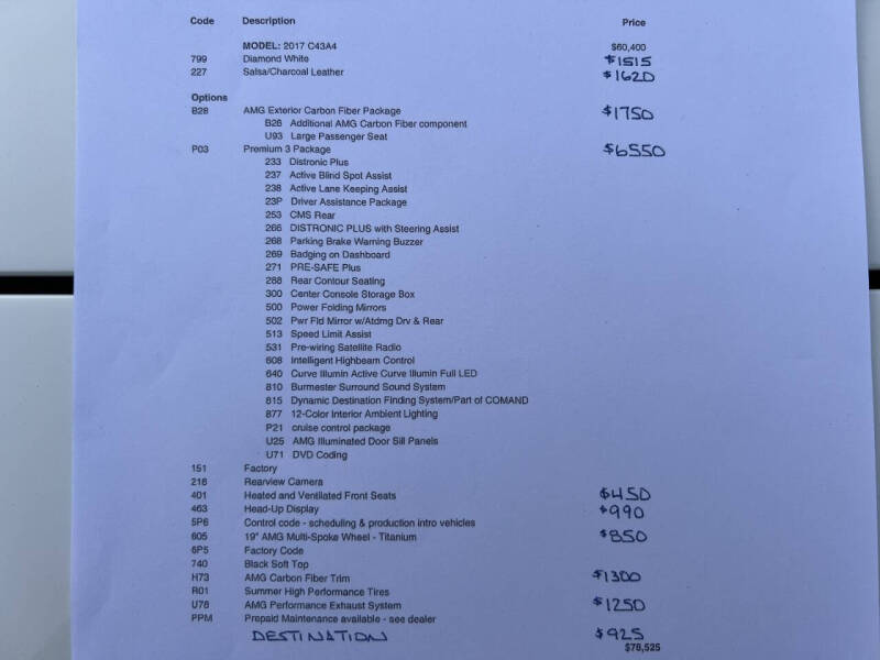 2017 Mercedes-Benz C-Class AMG C 43