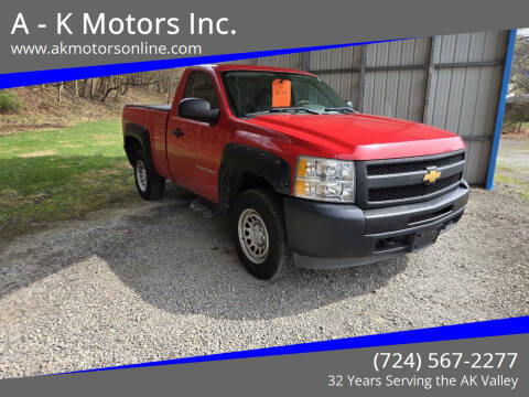 2010 Chevrolet Silverado 1500 for sale at A - K Motors Inc. in Vandergrift PA