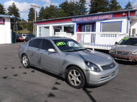 2003 Infiniti G35 for sale at 777 Auto Sales and Service in Tacoma WA