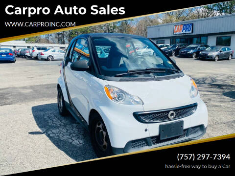 2013 Smart fortwo for sale at Carpro Auto Sales in Chesapeake VA