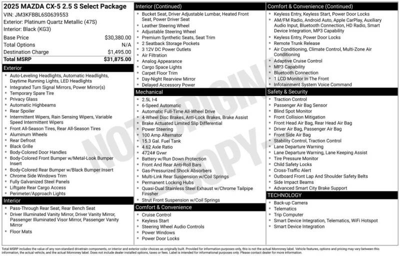 2025 Mazda CX-5 2.5 S Select