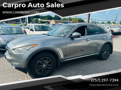 2014 Infiniti QX70 for sale at Carpro Auto Sales in Chesapeake VA