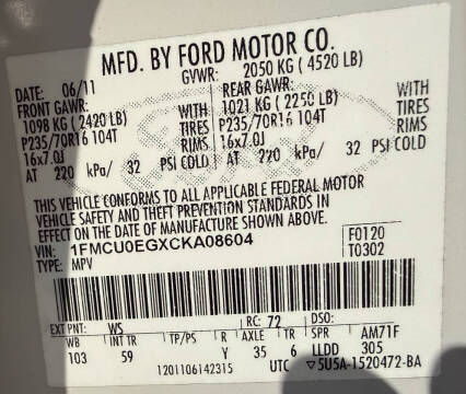 2012 Ford Escape Limited