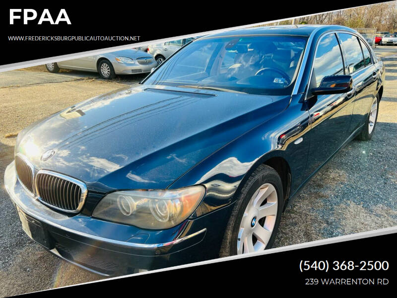 2007 BMW 7 Series for sale at FPAA in Fredericksburg VA