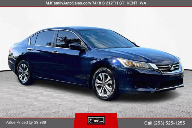 2015 Honda Accord for sale at MJ FAMILY AUTO SALES in Kent, WA