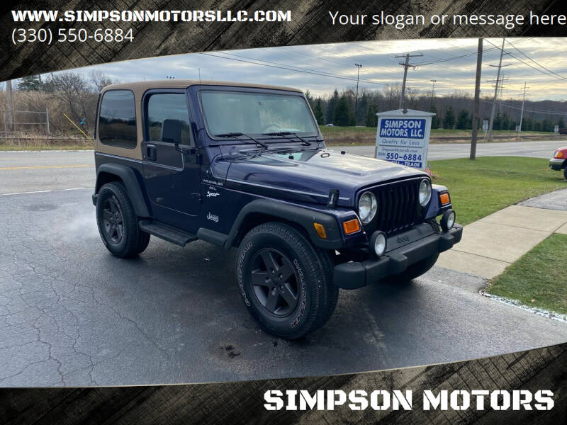 1998 Jeep Wrangler for sale at SIMPSON MOTORS in Youngstown OH