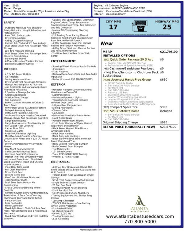 2015 Dodge Grand Caravan American Value Package