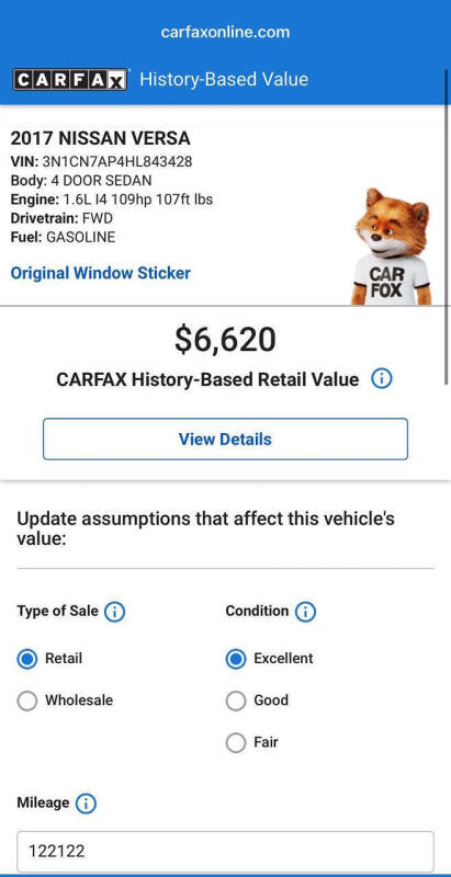 2017 Nissan Versa 1.6 SV