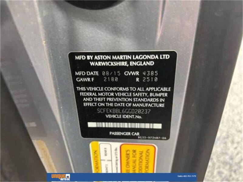 2016 Aston Martin V8 Vantage GT Roadster