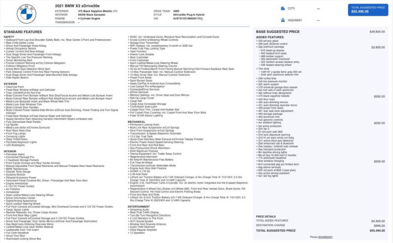 2021 BMW X3 xDrive30e
