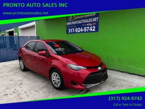 2018 Toyota Corolla for sale at PRONTO AUTO SALES INC in Indianapolis IN