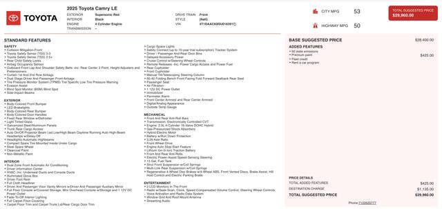 2025 Toyota Camry SE