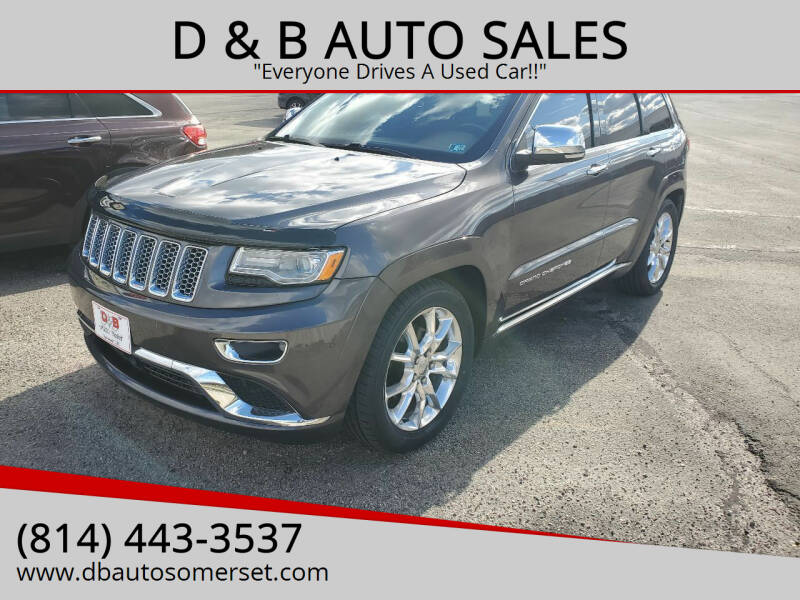 2016 Jeep Grand Cherokee for sale at D & B AUTO SALES in Somerset PA
